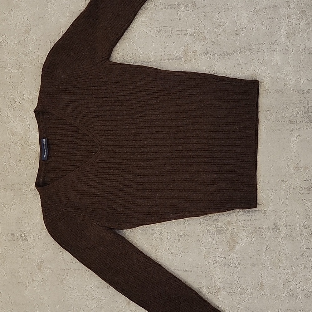 WOMEN'S BRANDY MELVILLE BROWN WOOL CROPPED SWEATER